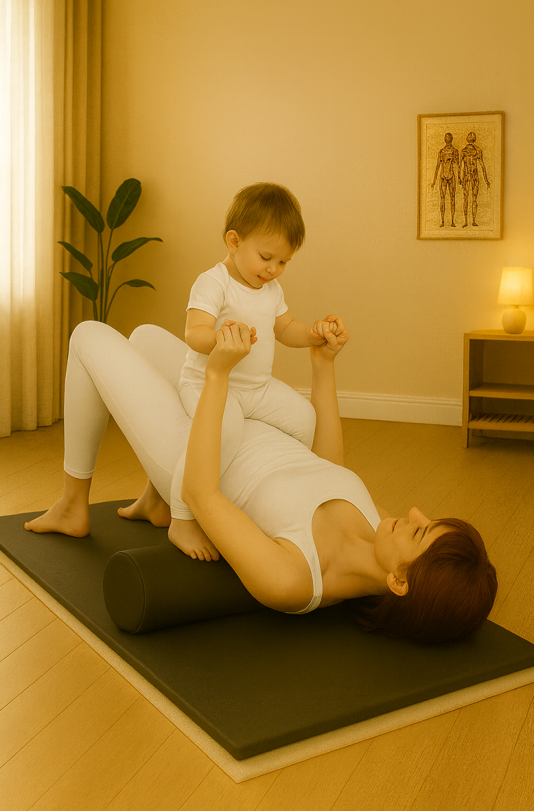 Core-Training auf der Bodywork Matte Person führt eine Bauch- und Core-Übung auf der Bodywork Trainingsmatte aus